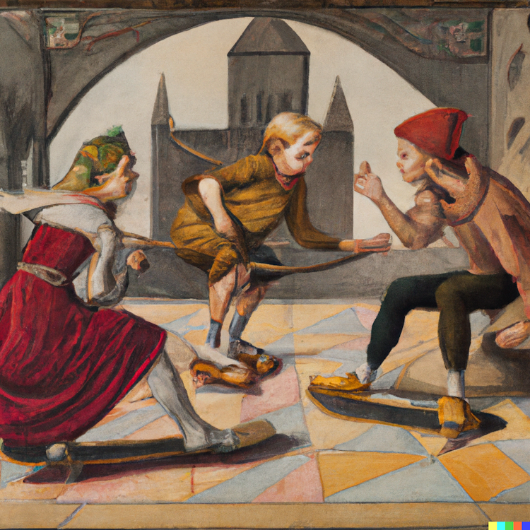 Skateboarding in the Middle Ages