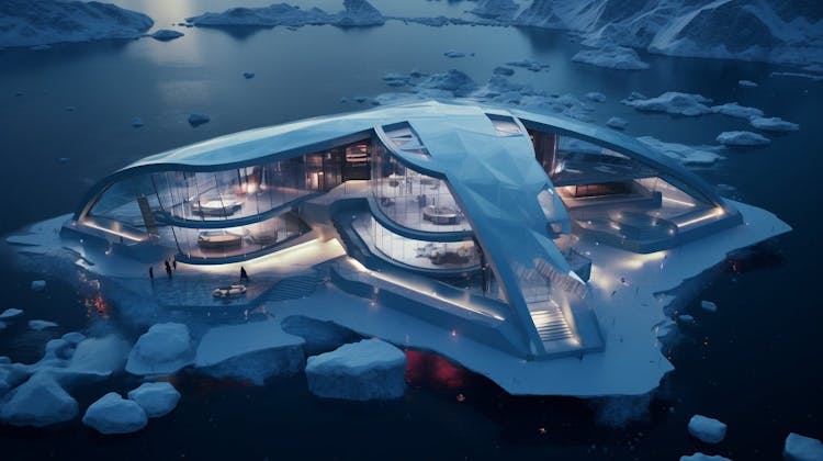 Futuristic iceberg villa
