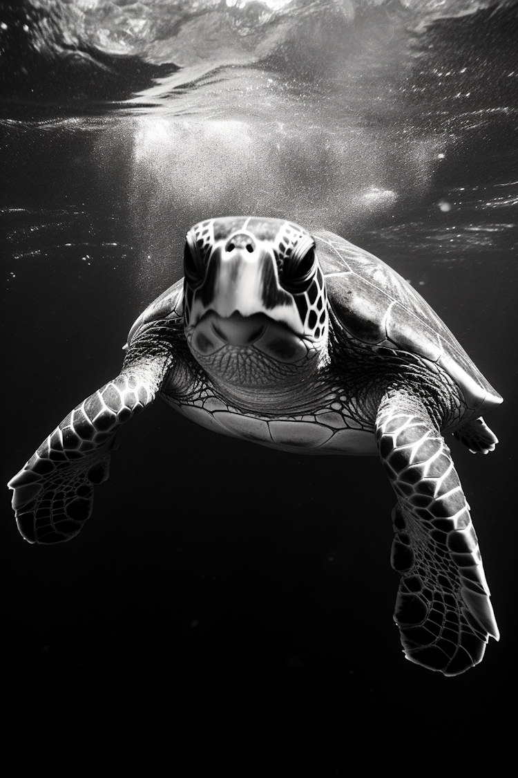 Tartaruga marinha nadando embaixo d'água