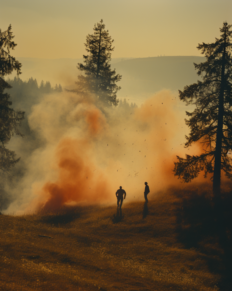 Um incêndio florestal no Parque Nacional de Yellowstone