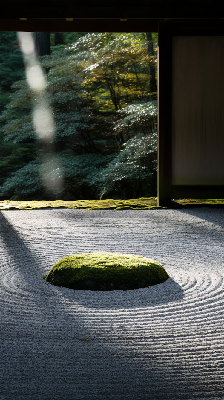 Um jardim zen tranquilo