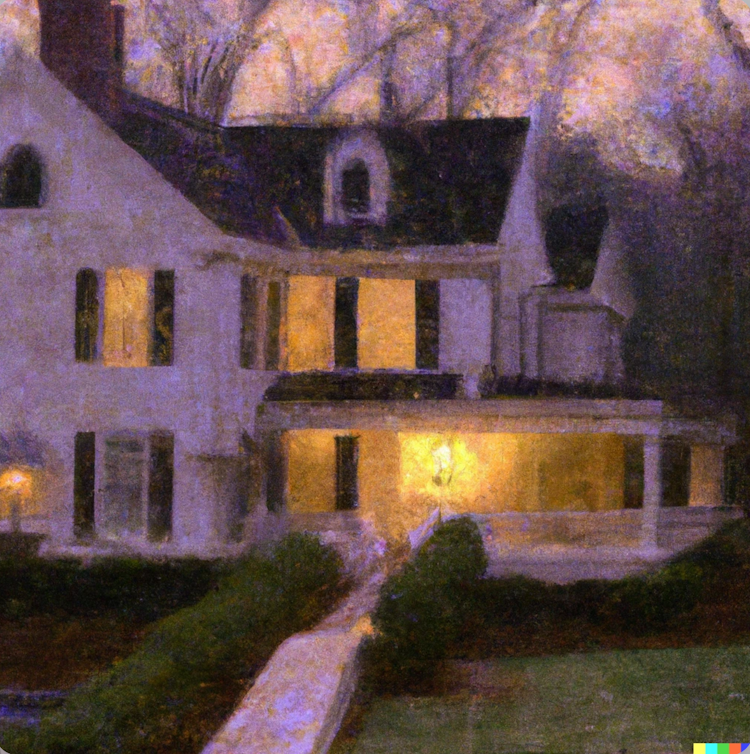 Pintura de uma casa de 1910