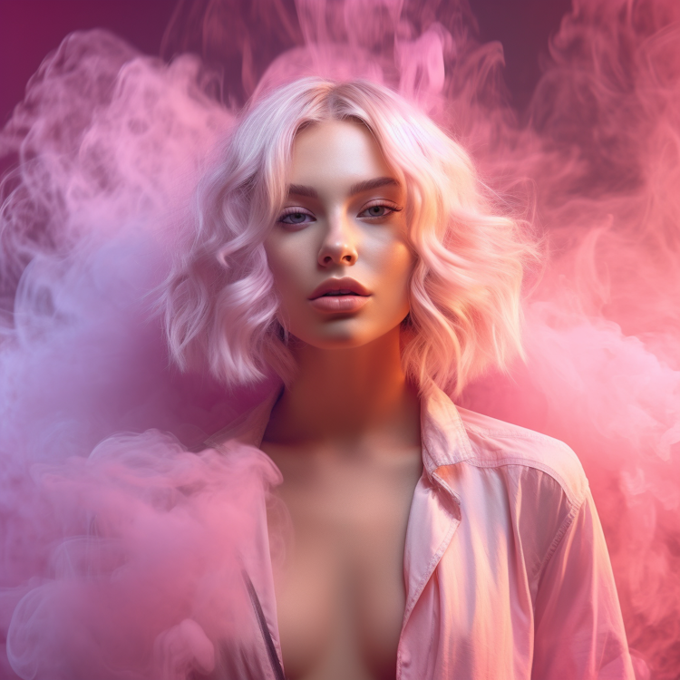 Pink smoke portrait