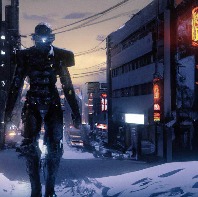 Robot en una calle de Tokio
