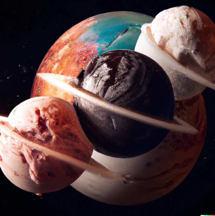 Scoops of ice cream as planets