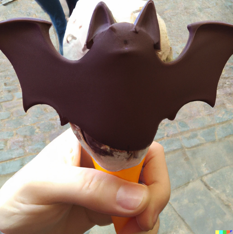 Um sorvete de morcego