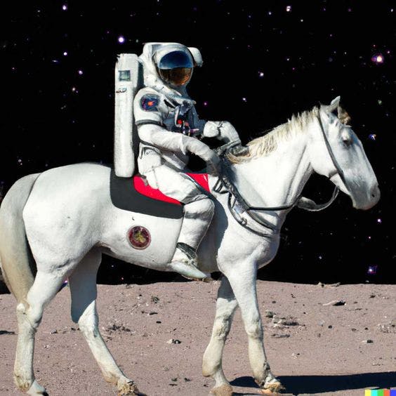 Astronauta montado em um cavalo