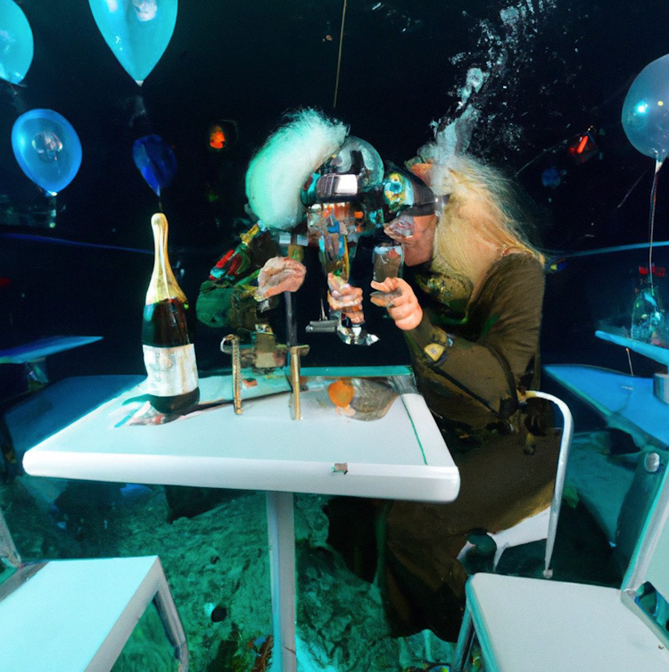 Underwater champagne
