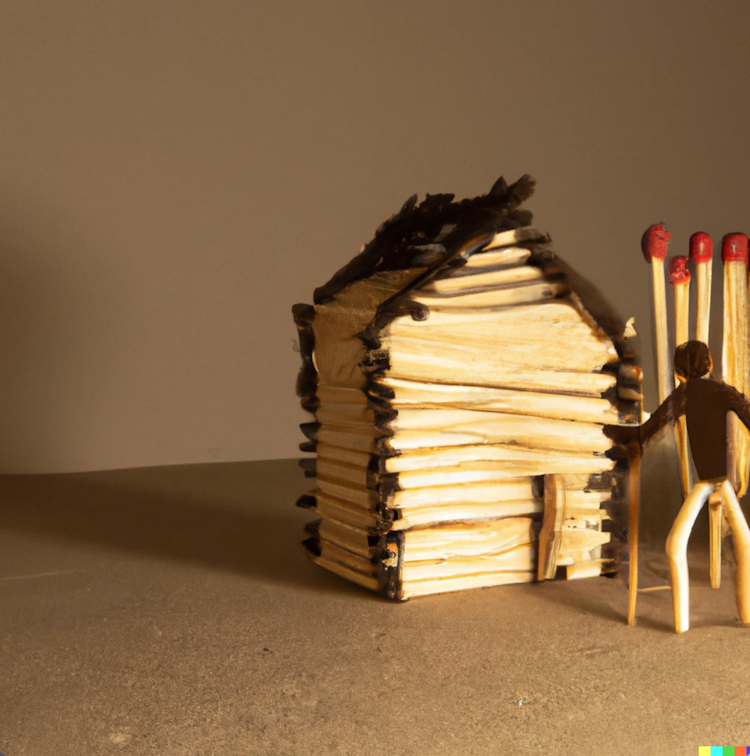 Construir uma casa com palitos de fósforo
