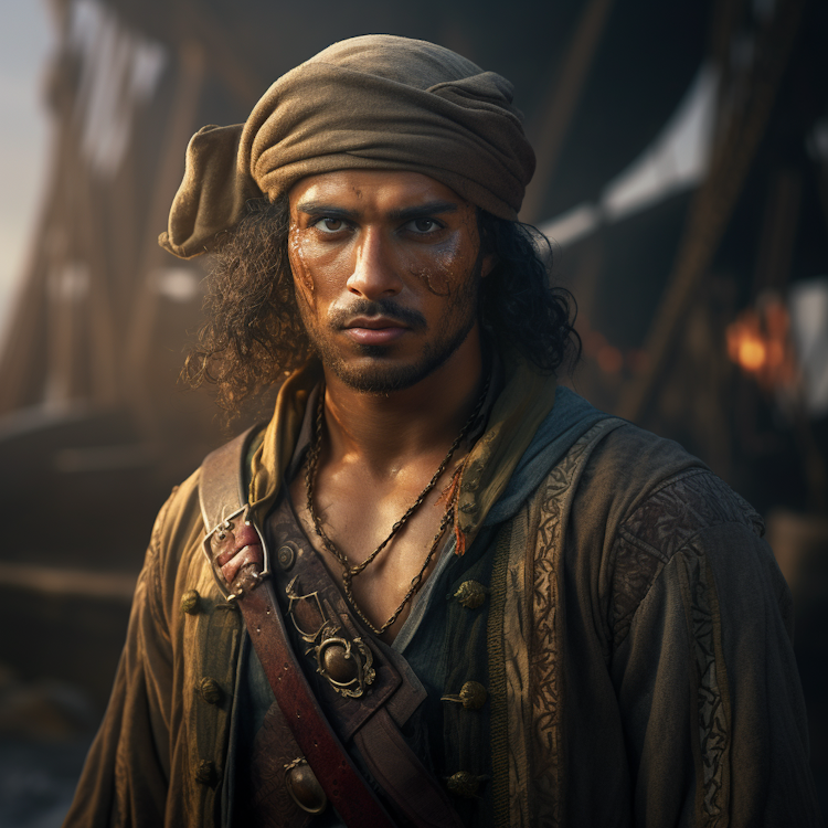 Retrato de pirata masculino