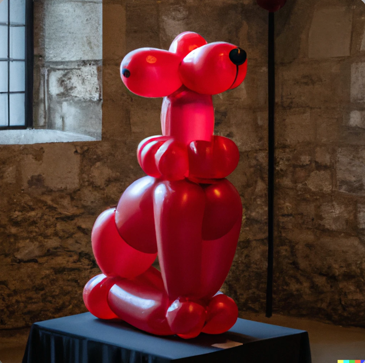 O animal real de balão da Inglaterra em exposição