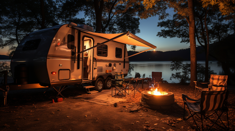 RV para acampamento ao ar livre