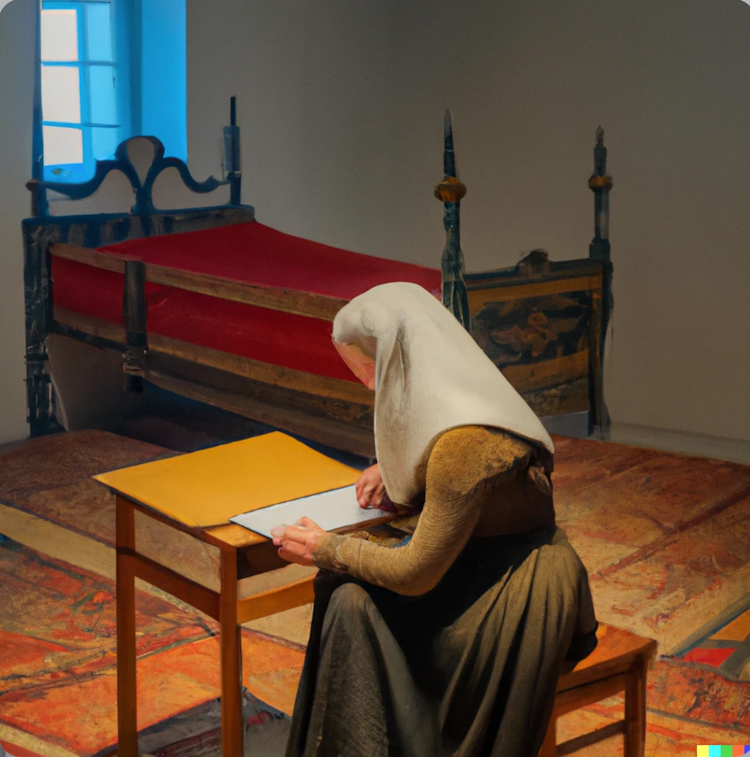 Woman in her bedroom by Johannes Vermeer
