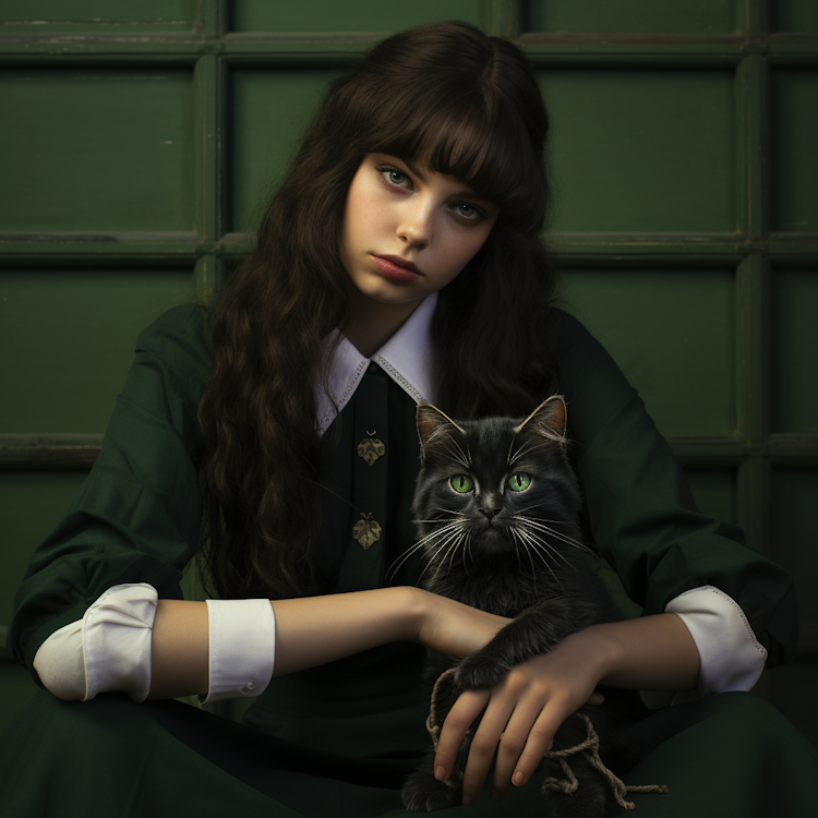 Retrato de garota com tema de Harry Potter