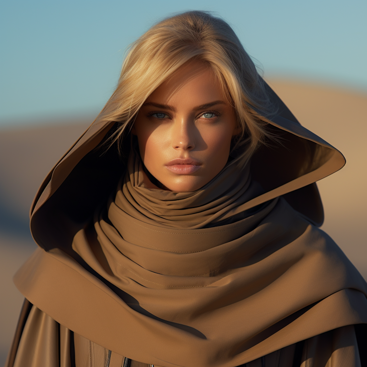 Retrato de moda de una modelo de The Dune