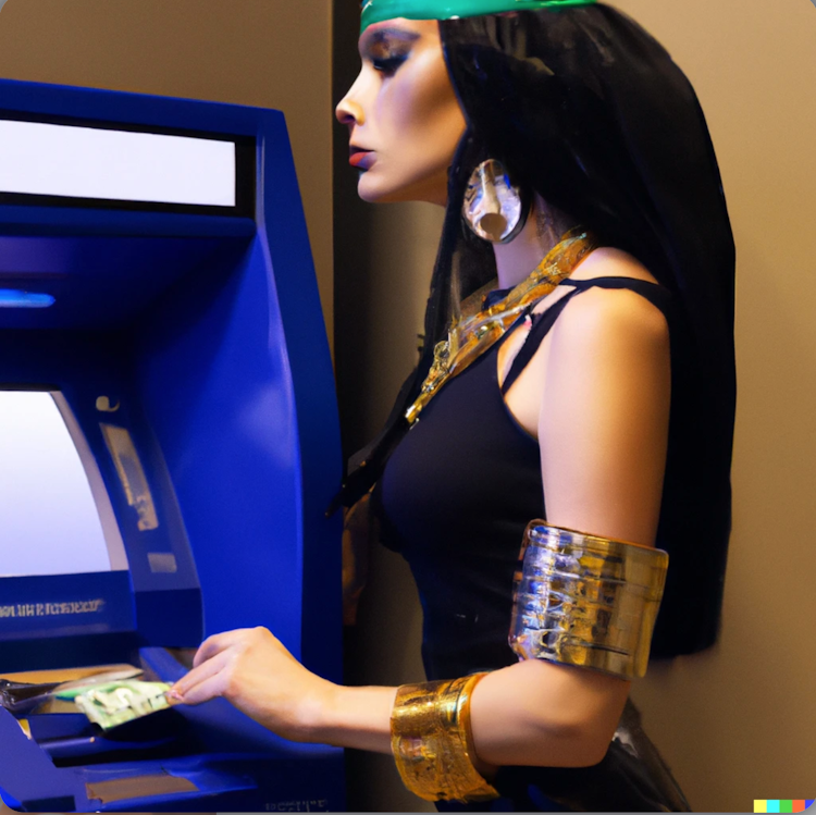 Cleopatra en el cajero automático