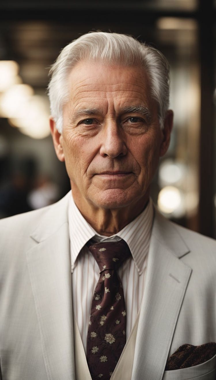 Old man in suit portrait
