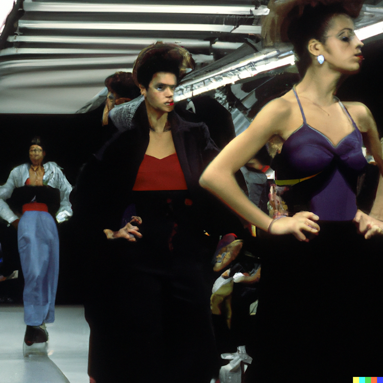Retro NY metro fashion show 