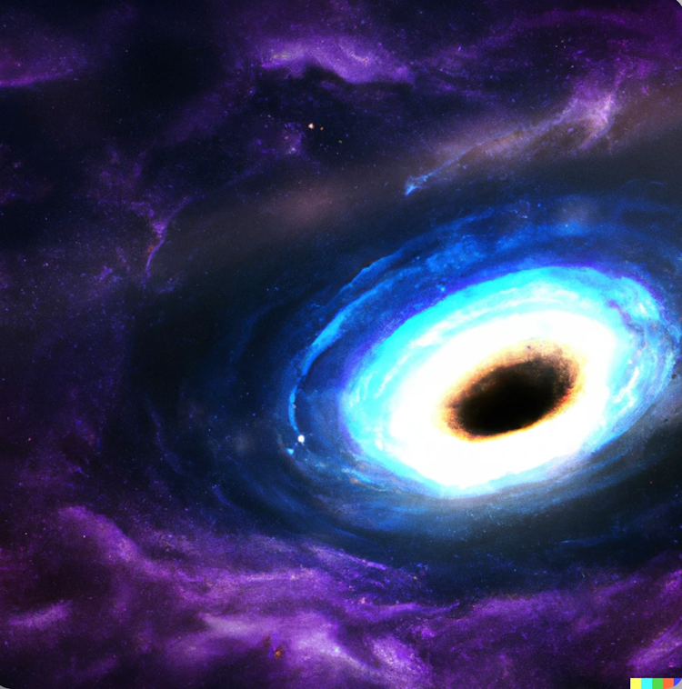 Um buraco negro no espaço 