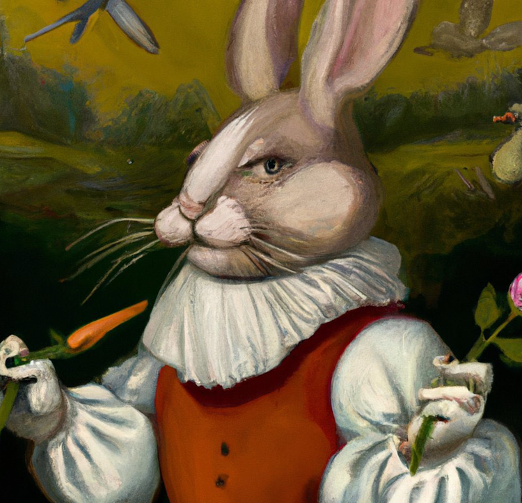 Renaissance rabbit painting