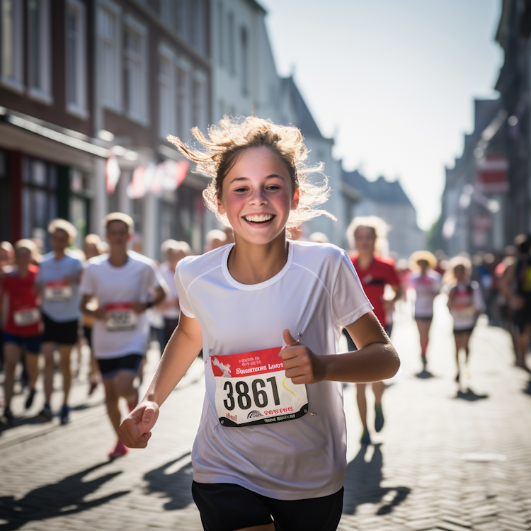 Stock photograph of running a marathon