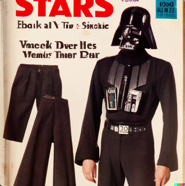 Darth Vader men’s fashion catalog