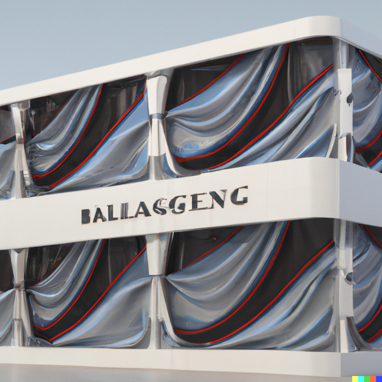 Balenciaga flagship store with silk decorations
