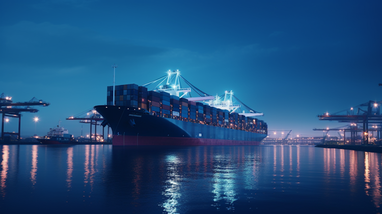 Stock photograph of a container ship