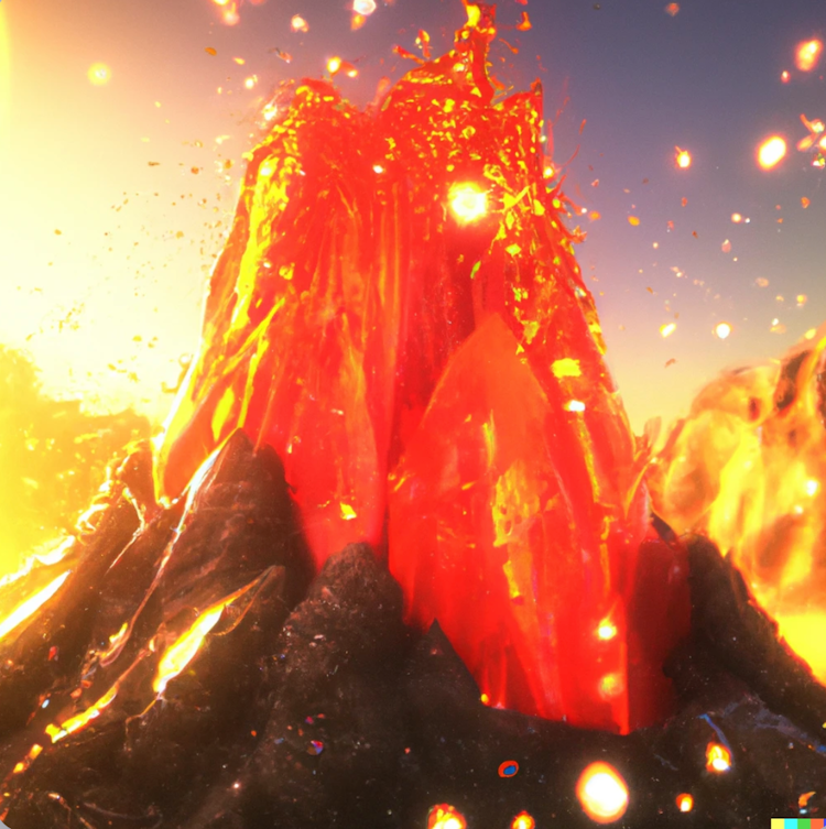 An exploding volcano 