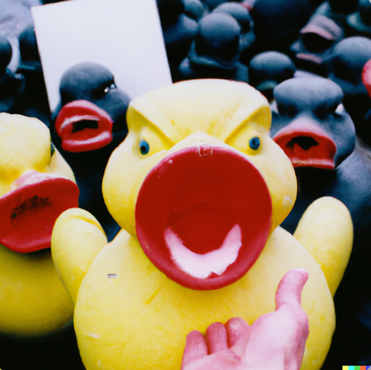 Angry rubber ducks
