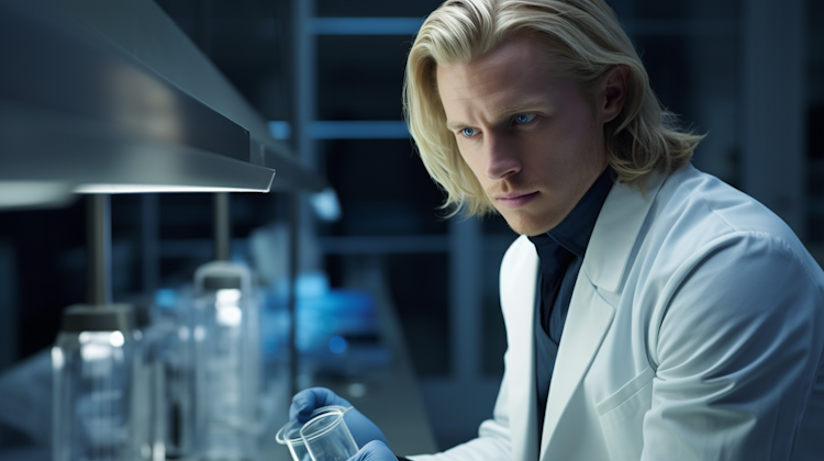 A scientist in his lab