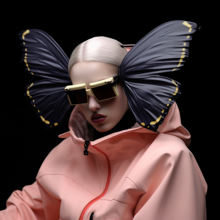 Butterfly eyewear fashion portrait