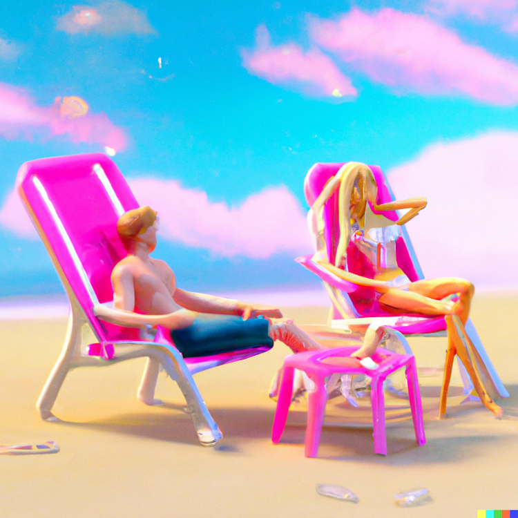 Barbie and Ken at the beach