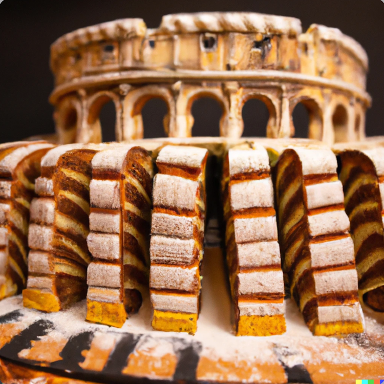 The Colosseum made out of cake