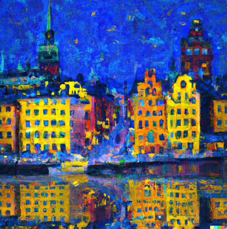 Stockholm oil painting