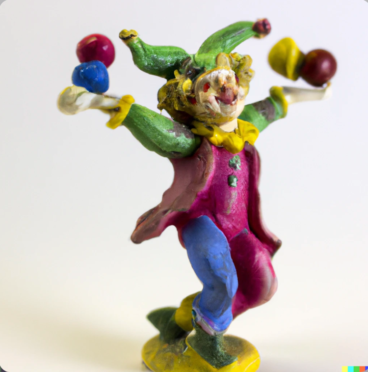 A happy Gobblin juggling