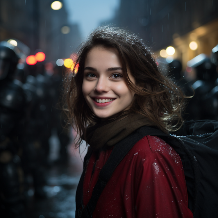 Street photograph of a teen girl 