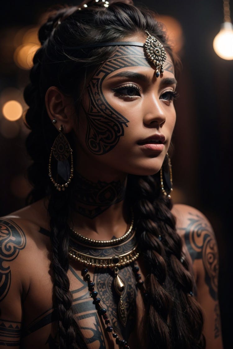 Tribal girl side portrait