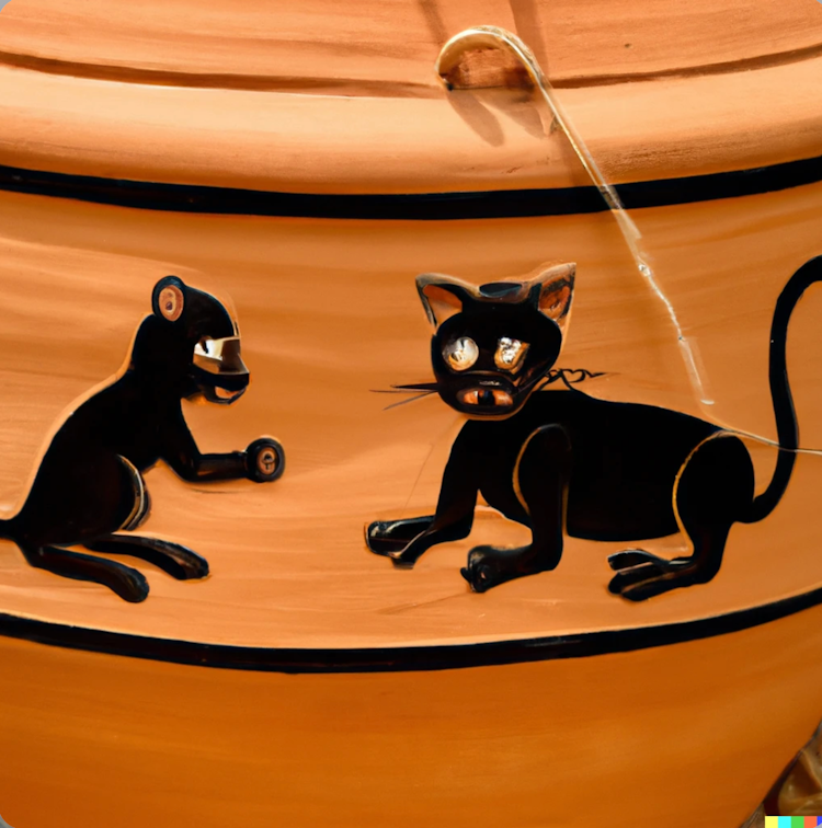 Tom and Jerry on a pot