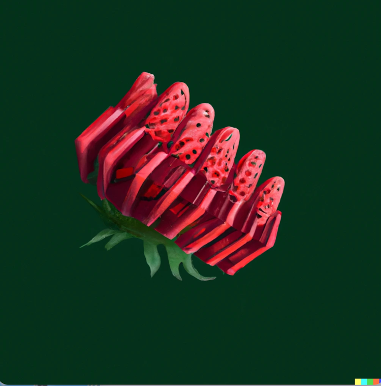 A strawberry accordion
