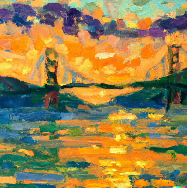 Sunset painting by Monet
