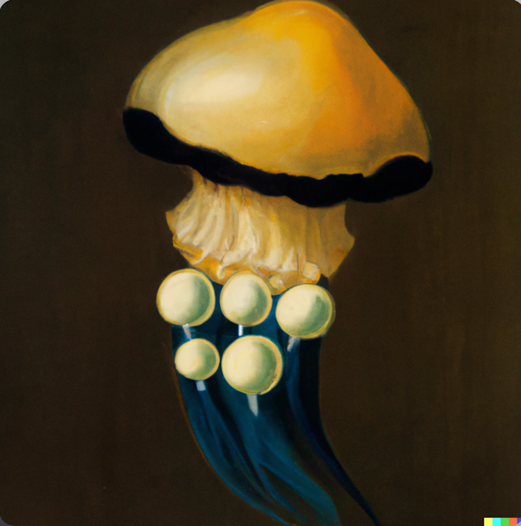 Jellyfish wearing earrings