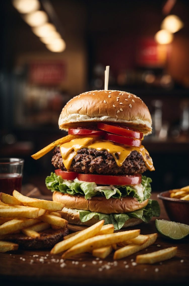 Stock photograph of a burger