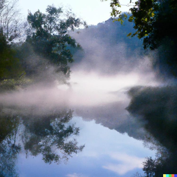 Morning mist on a river
