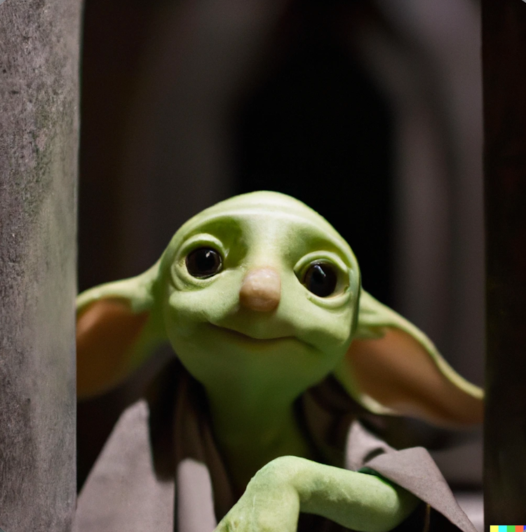 Cute green-skinned Dobby