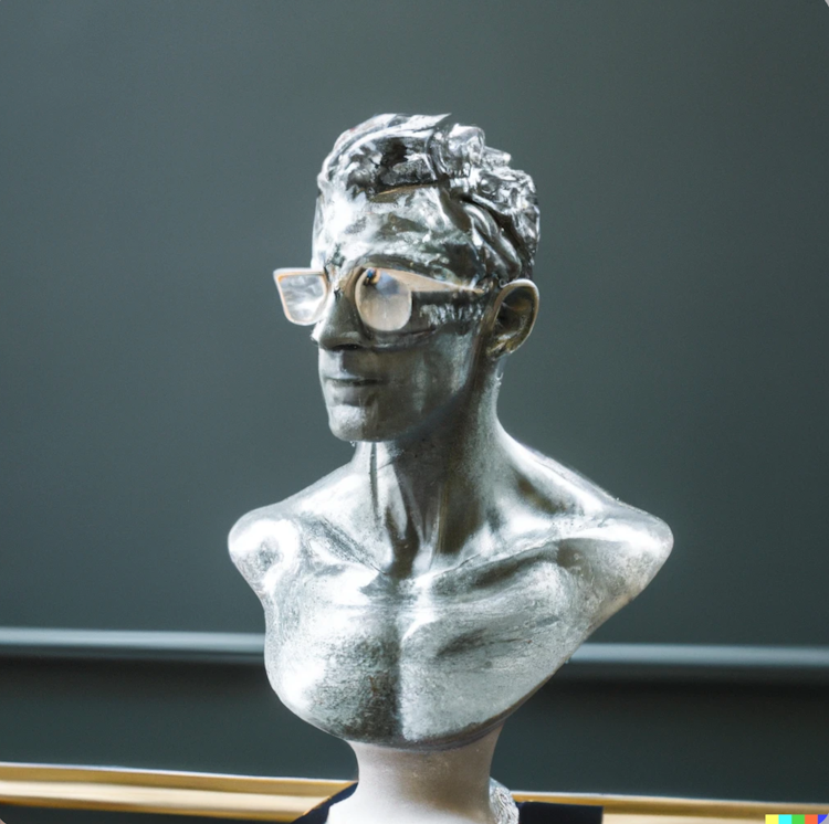 Jeff Goldblum's head in a museum