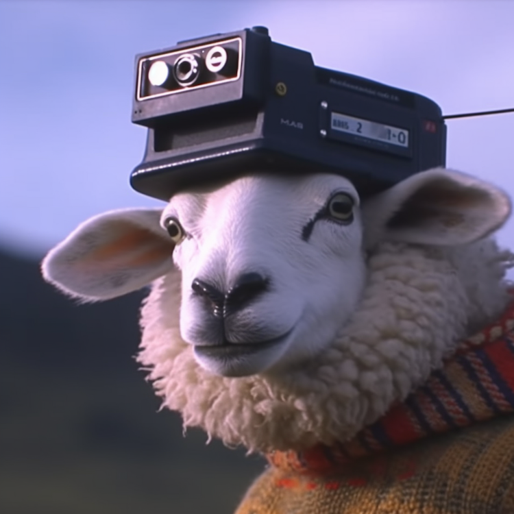 Sheep model with a camera