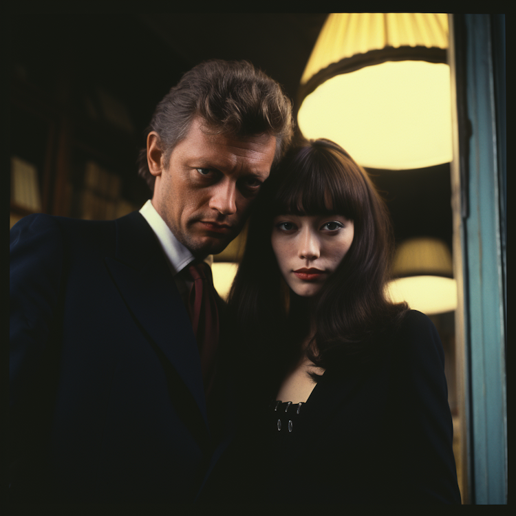 A photo of Vincent Cassel and Anna Karina 