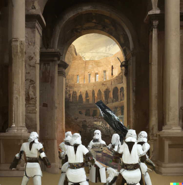 Storm troopers invading the ancient roman senate
