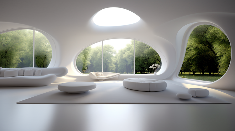 Oval white modern room